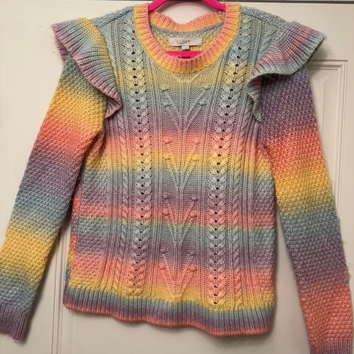 Loft ruffle knit sweater - ruffle,