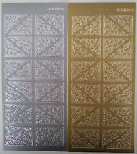 2 sheets of  Corner Peel-offs scrolls (1) Gold and Silver  48 in total