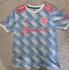 Man Utd Away Football Shirt 21/22 11-12 years 152cm Blue And White