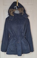 Sainsburys TU  Navy Hooded Parka Syle  Coat  Size  14 VGC