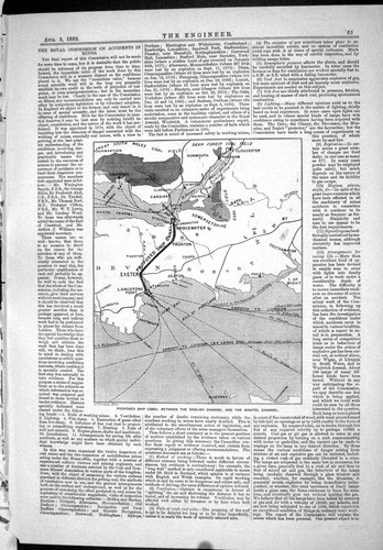 Old 1883 plan ship canal - 1883,