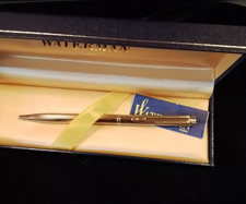 Waterman  Gentleman Slim gold plated Ball  Pen 1989  nr mint original box