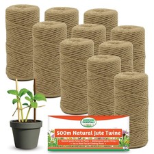 250-500m Jute Twine String 2mm Natural Brown Strong Rope Thick Cord Garden Craft