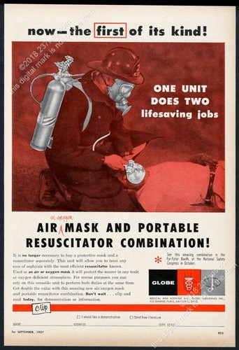 1957 globe fire resuscitator - globe,