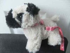 6" ADDO BUSTER PUG PUPPY DOG TAN BLACK COLLAR LEAD PINK SOFT CUDDLY TOY 