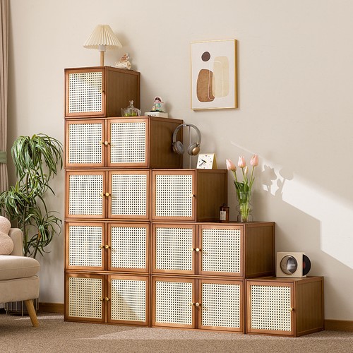 Modular bamboo cube storage - bamboo,