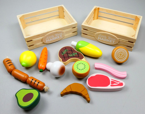 Little town wooden play food - little,