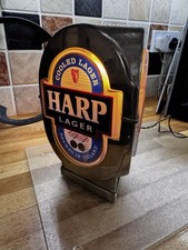 Vintage Triangular Harp Lager Gold Light-Up Bar Beer Font