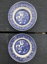 Pair of Swinnertons Staffordshire England Old Willow Fruit Desert Breakfast Bowl