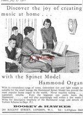 HAMMOND ORGAN 'Spinet Model' ADVERT Original Vintage Small 1960 Print Ad 692/129