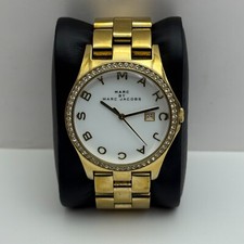 39mm Working Ladies Marc By Marc Jacobs White Date Dial Quartz Watch 5.25 Inches