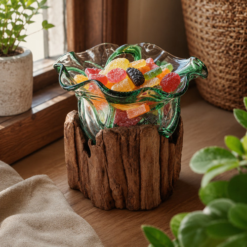 Artisan recycled glass bowl - artisan,