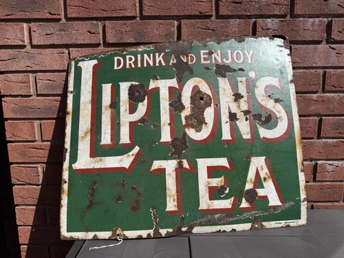Liptons tea enamel sign - tea,
