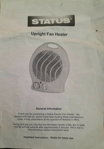 Status upright fan heater - status,