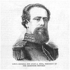 ARGENTINA President Lieut-General Don Julio A Roca - Antique Print 1883