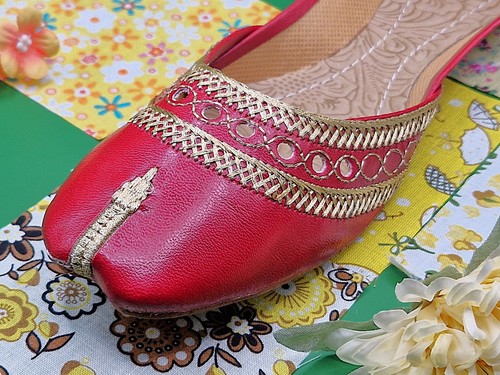 Red pakistani indian khussa - indian,