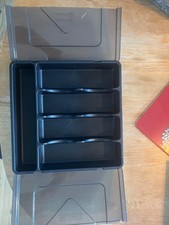 Dicunoy Cutlery Organizer Box with Lid, Covered Utensil Drawer Organizer Tray fo