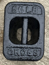 VINTAGE CROSS 56LB CAST IRON WEIGHT PAINTED BLACK IDEAL DOOR STOP