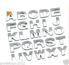1" 25mm Chrome 3D Self-Adhesive Car Letter Number Badge Emblem Sticker Home Auto