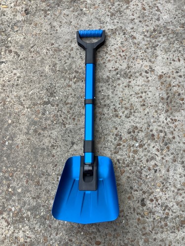 Blue collapsible snow shovel - collapsible,