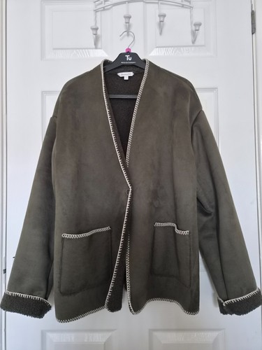 Khaki green woolen jacket - green, size