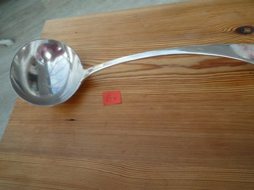 Vintage silver soup ladle - silver,