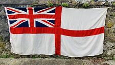 Large Vintage 1930-40’s Cotton Royal Navy White Ensign (350cm x 180cm)
