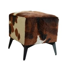 Faux Cowhide Ottoman