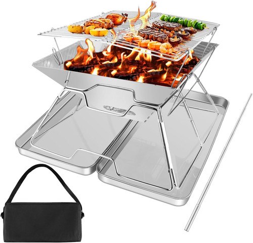 Foldable fire pit grill - foldable,