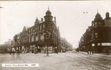 REAL PHOTO POSTCARD OF WHITLEY ROAD, WHITLEY BAY, NORTHUMBERLAND JOHNSTON #339