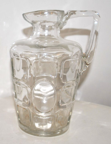 Vintage cut glass water - cut, jug-