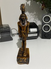 Large Egyptian Resin Ramses II Ankh Scarab Stone Statue Hand Carved 