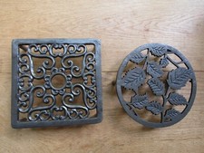 CAST IRON rustic vintage TRIVET Hot plate stand holder kitchen worktop protector