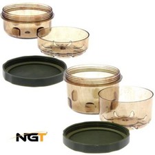 NGT Hookbait Tubs Glug Boilie Bait Drench Pots Inner Tray Carp Fishing - Choose