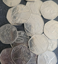 50p coins.UK rare fifty Pences