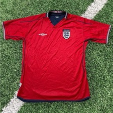 Vintage Umbro England Football Shirt 2002 Away Kit Reversible Top Men's XL
