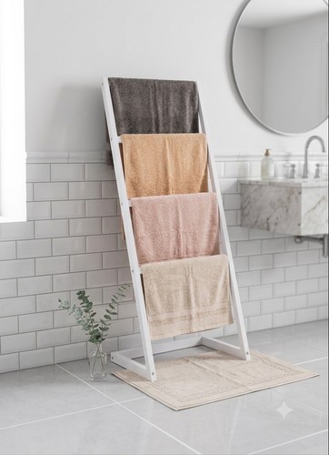 Bamboo freestanding towel rack - freestanding,