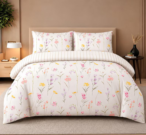 Pink floral duvet cover - duvet, set