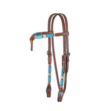 Circle Y Turquoise Round-Up Futurity Regular Oil Browband Headstall 1025-09-S4
