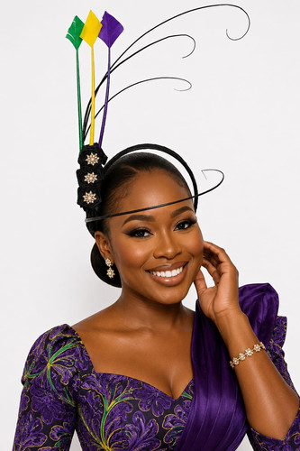 Black fascinator headband - fascinator,