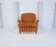 Immaculate Duresta Ruskin Gold Red Stripe Straight Arm Chair - RRP £1,800