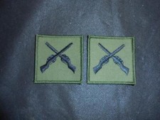 Pair British Military Army Royal Marines Green Subdued Marksman Trade Badges