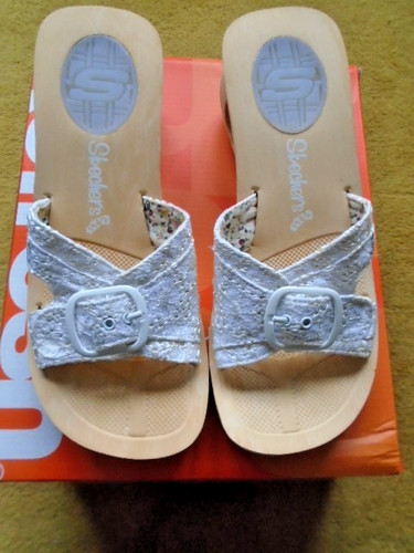 Skechers cali wedge white - wedge,