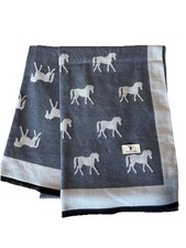 House of Tweed Grey Horse Print Scarf