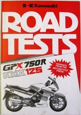 KAWASAKI GPX750R & KMX125 Motorcycle Road Test Reprints Brochure 1986-87