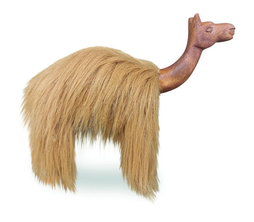 Furry camel wooden ornament - wooden,