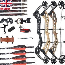 Archery 20-70LBS Compound Bow Kit 320fps Sports Hunting Targeting Carbon Arrows
