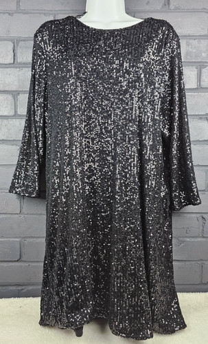 Women black sequin shift - h&m,