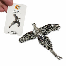 Pheasant Pin Badge Pewter High