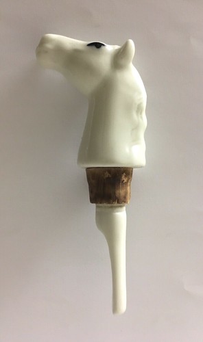 Vintage ceramic white horse - vintage,
